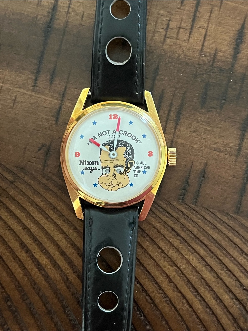 Vintage Richard Nixon I'm Not A Crook Watch 1973 Not Working Might Need Battery